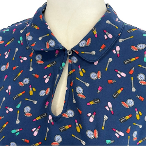 EDC navy makeup motif blouse